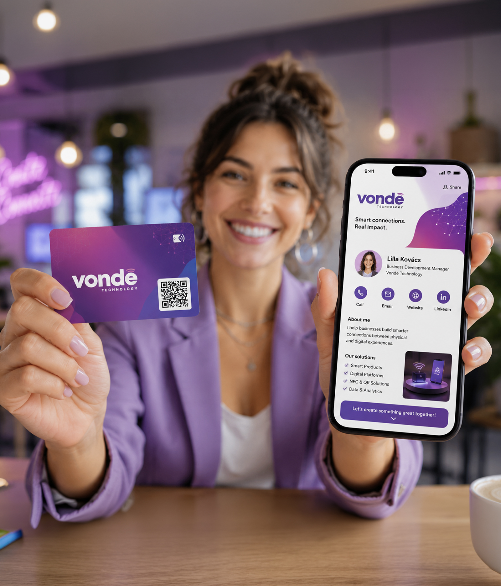 NFC-érintés Vonde névjegykártyával