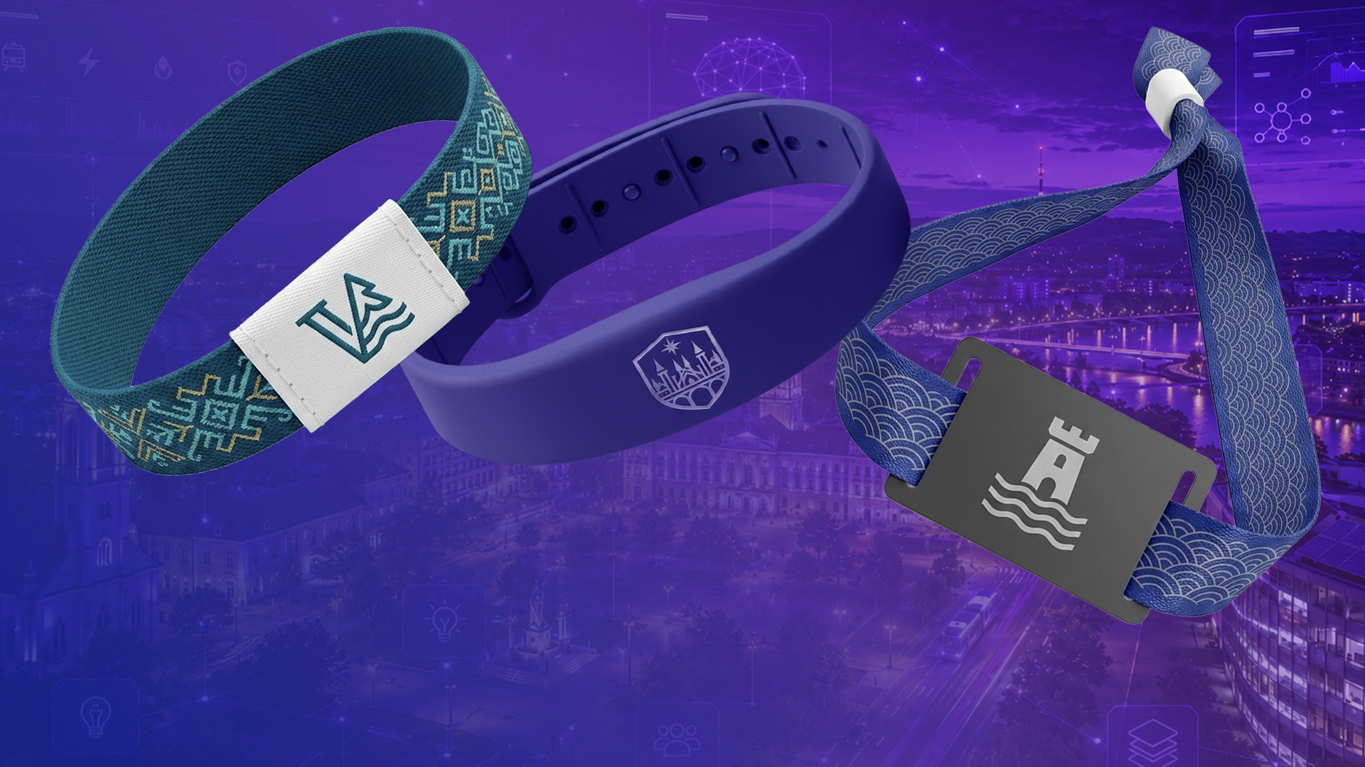Egyedi mintás szőtt textil CityBand karkötő