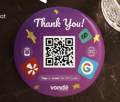 Vonde HORECA QR-kódos BioPage