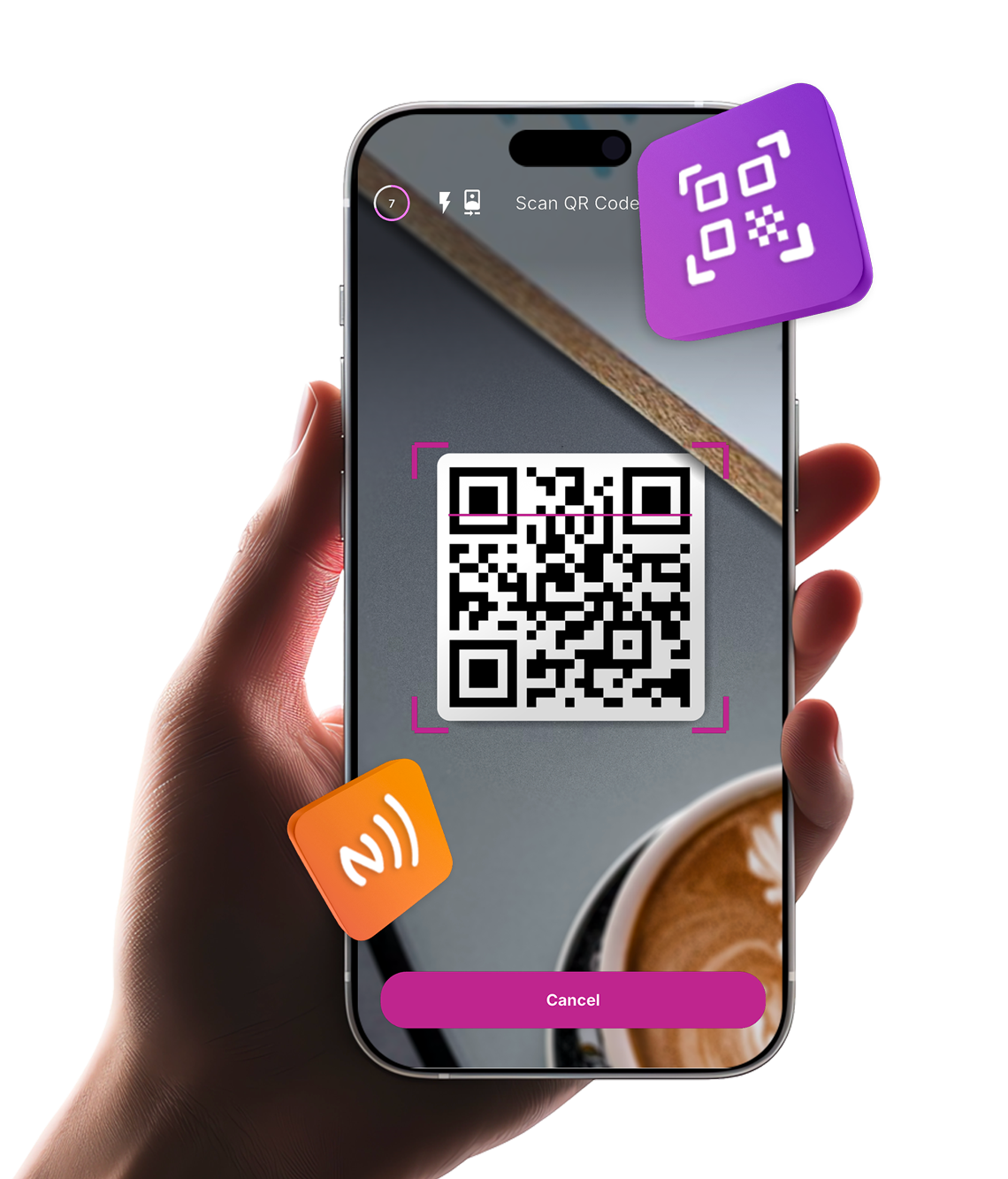 Vonde QR Manager QR-kód olvasó felülete